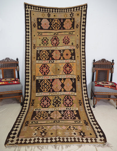 320x125 cm antike handgewebte orient kazak Teppich Nomaden kaukasische kelim  No:327  Orientsbazar   