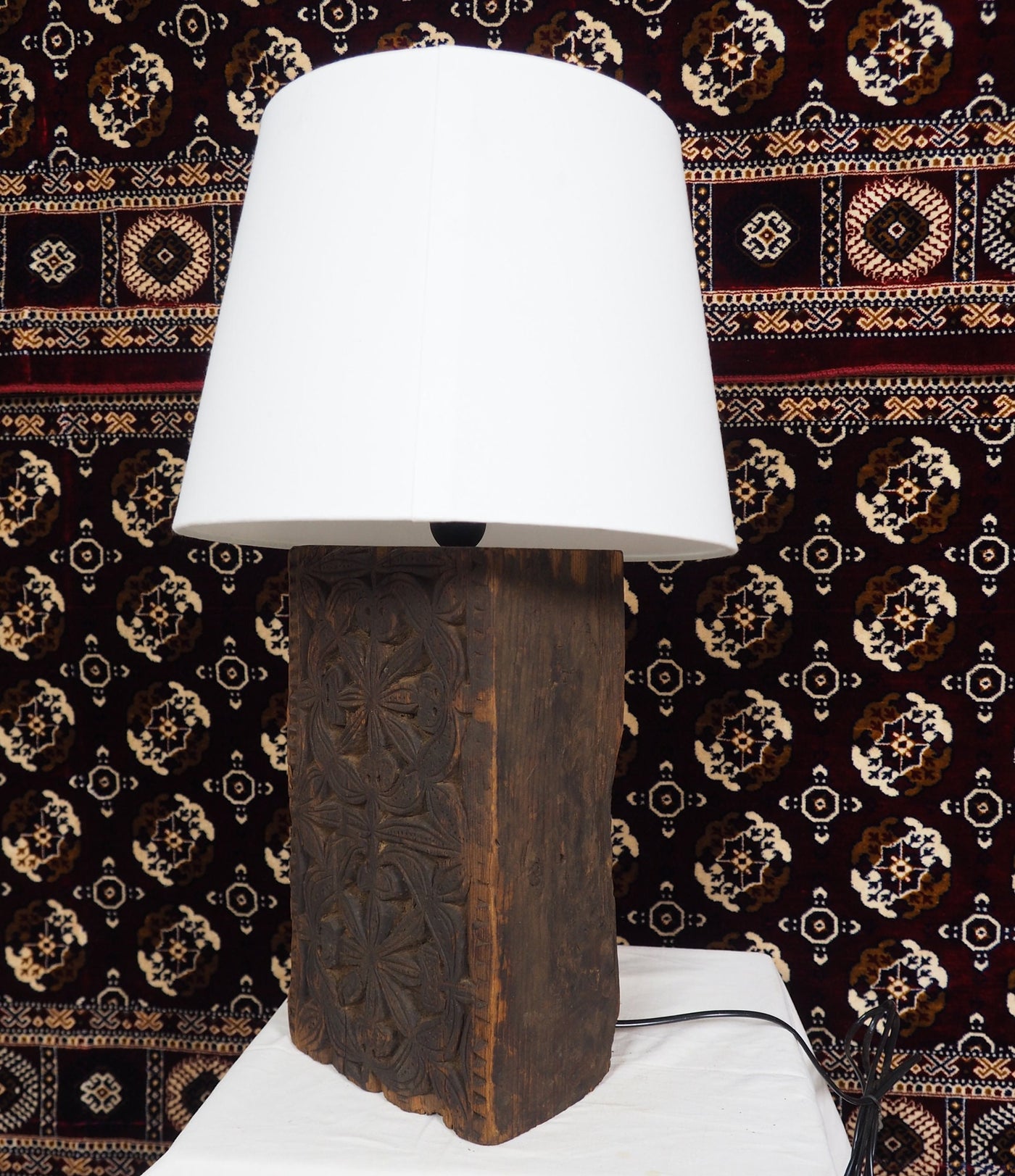 islamische antike  orient massiv Holz Lampenfuß Lampensockel  aus Nuristan Afghanistan Swat-tall pakistan 19/2  Orientsbazar   