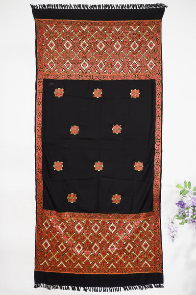225x105 cm sehr seltener dekorative Seide bestickt Phulkari Schal Tuch Swat-Tal Pakistan  Afghanistan 20/A Textilien Orientsbazar   