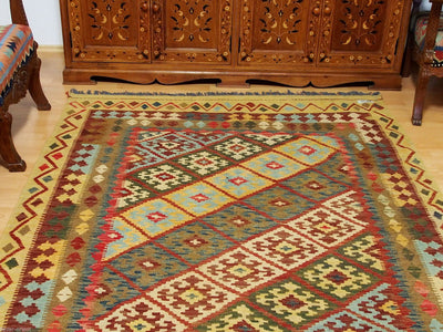 206x157  cm handgewebte nomaden orientt Kelim aus Afghanistan  Nr:20/1 Teppiche Orientsbazar   