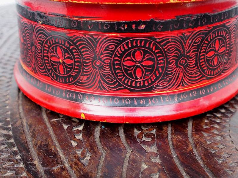 Antik orient Lacquerware Holz Gewürzdose Dose Teedose Gefäß Afghanistan Pakistan No:G  Orientsbazar   