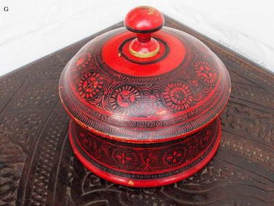 Antik orient Lacquerware Holz Gewürzdose Dose Teedose Gefäß Afghanistan Pakistan No:G  Orientsbazar   