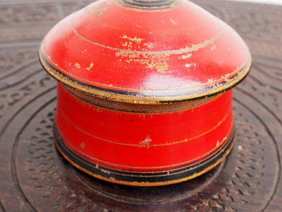 Antik orient Lacquerware Holz Gewürzdose Dose Teedose Gefäß Afghanistan Pakistan No:H  Orientsbazar   