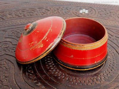 Antik orient Lacquerware Holz Gewürzdose Dose Teedose Gefäß Afghanistan Pakistan No:H  Orientsbazar   