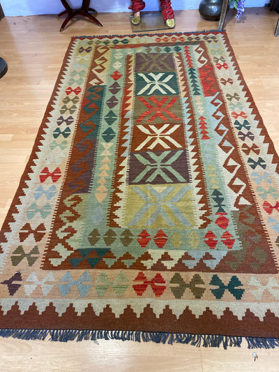 250x142 cm cm handgewebte nomaden orientt Kelim aus Afghanistan  Nr:53 Teppiche Orientsbazar   