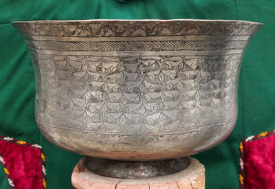 antik Massiv islamische Kupfer verzinnte Kupfer schale  Schüssel gefäß  aus Afghanistan  18 / 19. Jh. Jam Nr:Jam/38  Orientsbazar   