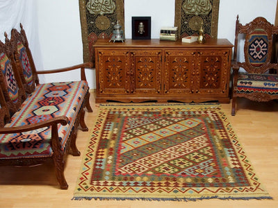 206x157  cm handgewebte nomaden orientt Kelim aus Afghanistan  Nr:20/1 Teppiche Orientsbazar   