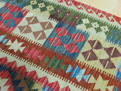 203x163 cm handgewebte nomaden orientt Kelim aus Afghanistan  Nr:62 Teppiche Orientsbazar   