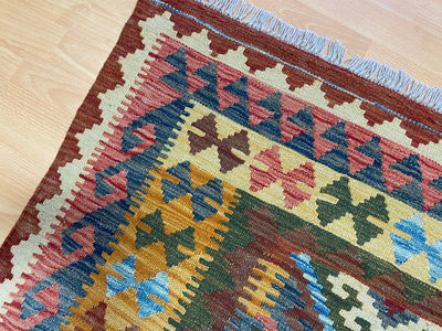 203x153 cm handgewebte nomaden orientt Kelim aus Afghanistan  Nr:74 Teppiche Orientsbazar   