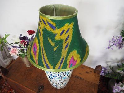extravagant orient Uzbek Ikat stoff Schirm Lampenschirm Leuchtenschirm lampshade  Nr:B  Orientsbazar   