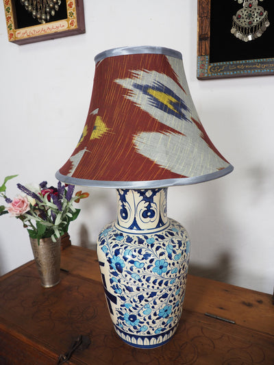 extravagant orient Uzbek Ikat stoff Schirm Lampenschirm Leuchtenschirm lampshade  Nr:F  Orientsbazar   