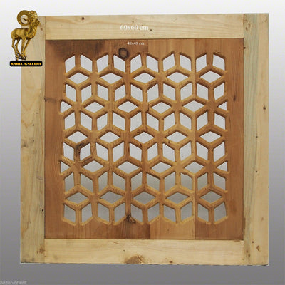 60x60 cm orient handgeschnitzt Holz Fenster Gitter Ziergitter islamic wooden Screen mashrabiya panel Jali new Nr:10 Dekoration Orientsbazar   