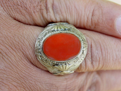 antik orient silber Ring Karneol Afghan statement aqeeq  ring aus Afghanistan Nr-19-223 Ring Orientsbazar   