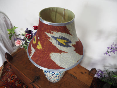 extravagant orient Uzbek Ikat stoff Schirm Lampenschirm Leuchtenschirm lampshade  Nr:F  Orientsbazar   