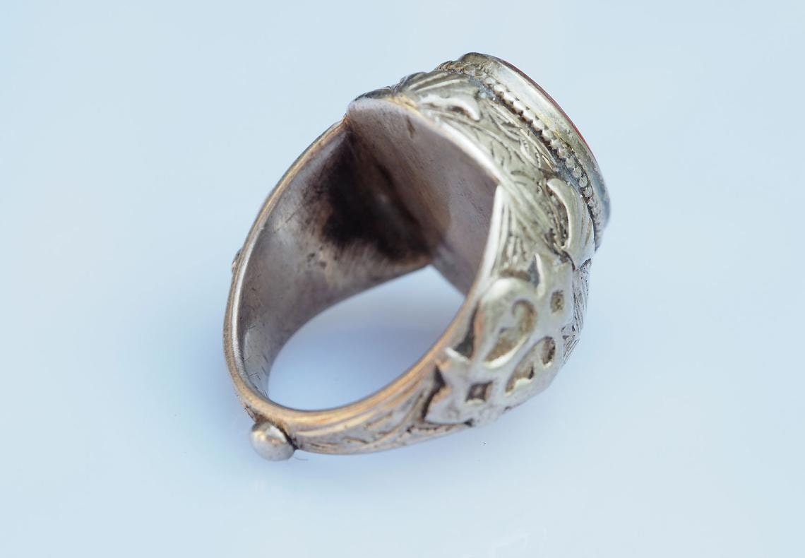 antik orient silber Ring Karneol Afghan statement aqeeq  ring aus Afghanistan Nr-19-223 Ring Orientsbazar   
