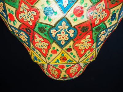 riesige orient handbemalte Lampe Kamelleder Deckenlampe hängelampe Lampenschirm aus Multan Pakistan XL-D  Orientsbazar   