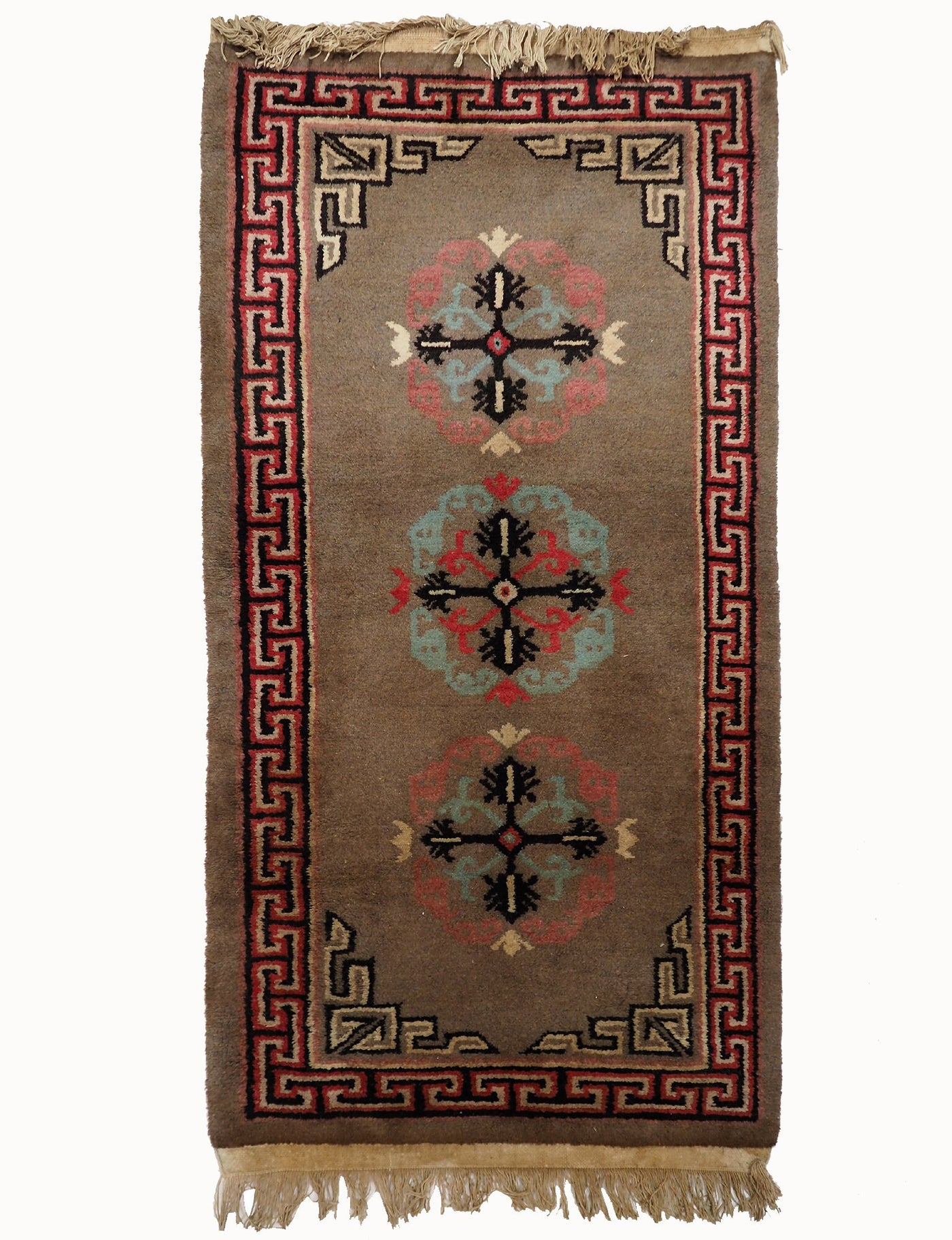 185x92  cm antik Tibetischer Khaden Yoga Meditation Dorfteppich buddhistische Klöster Teppich Schlafteppich Nr.15  Orientsbazar   