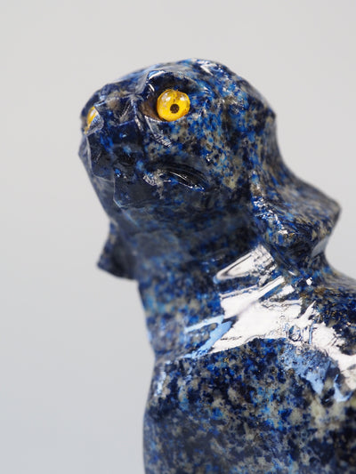 Extravagant Royal blau echt Lapis lazuli dackel Hund Steinfigur Dog dachshund figur Skulptur afghanistan Nr:21/8  Orientsbazar   