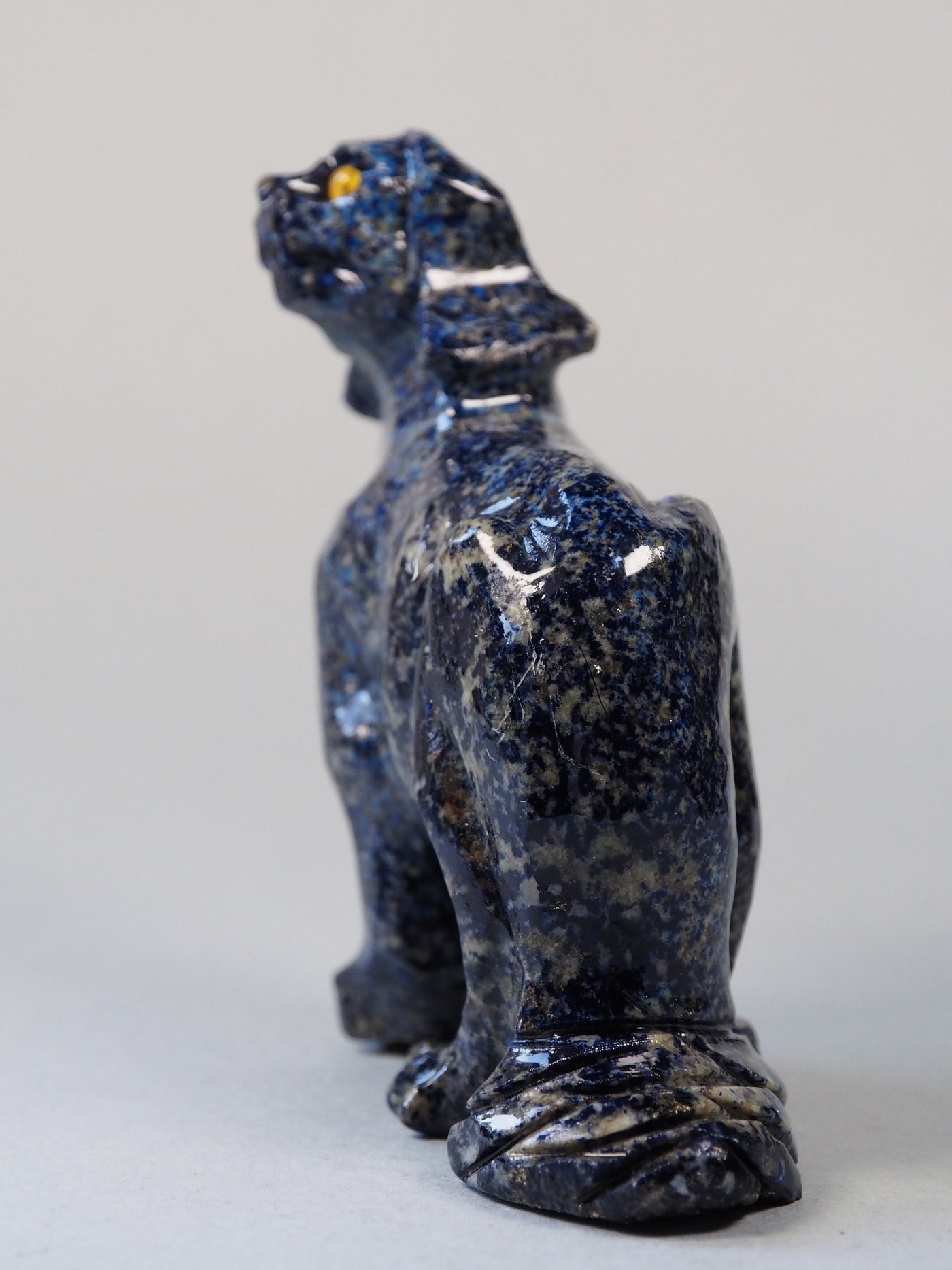 Extravagant Royal blau echt Lapis lazuli dackel Hund Steinfigur Dog dachshund figur Skulptur afghanistan Nr:21/8  Orientsbazar   