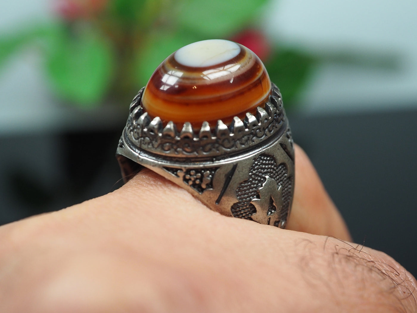orient Massive silber Ring Turkmen Karneol  Afghan statement ring aus Afghanistan AQEEQ Nr- WL21/25 Ring Orientsbazar   