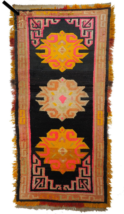 165x75 cm antik Tibetischer Khaden Yoga Meditation Dorfteppich buddhistische Klöster Teppich Schlafteppich Nr.5  Orientsbazar   