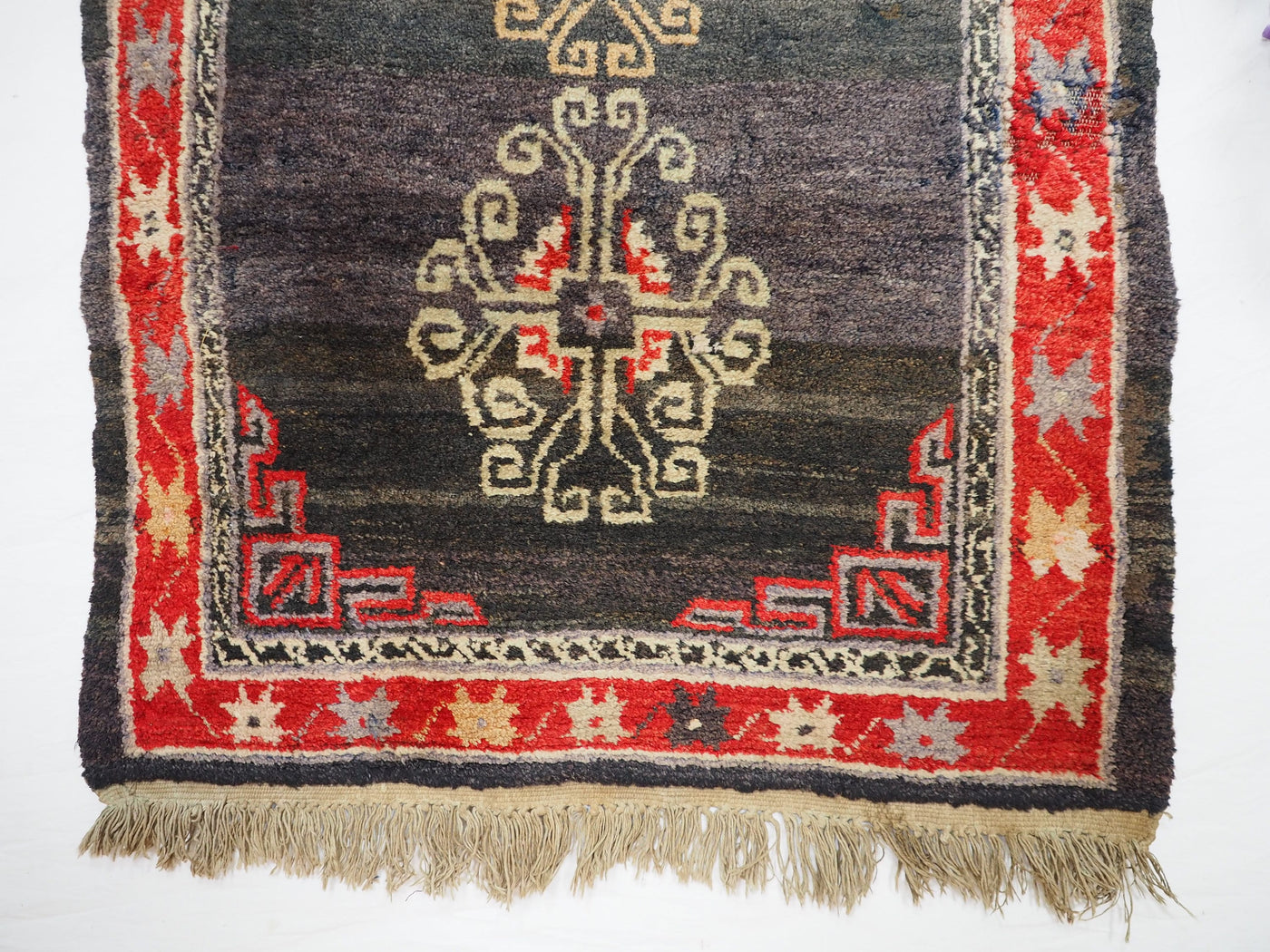 165x95 cm antik Tibetischer Khaden Yoga Meditation Dorfteppich buddhistische Klöster Teppich Schlafteppich Nr.20  Orientsbazar   