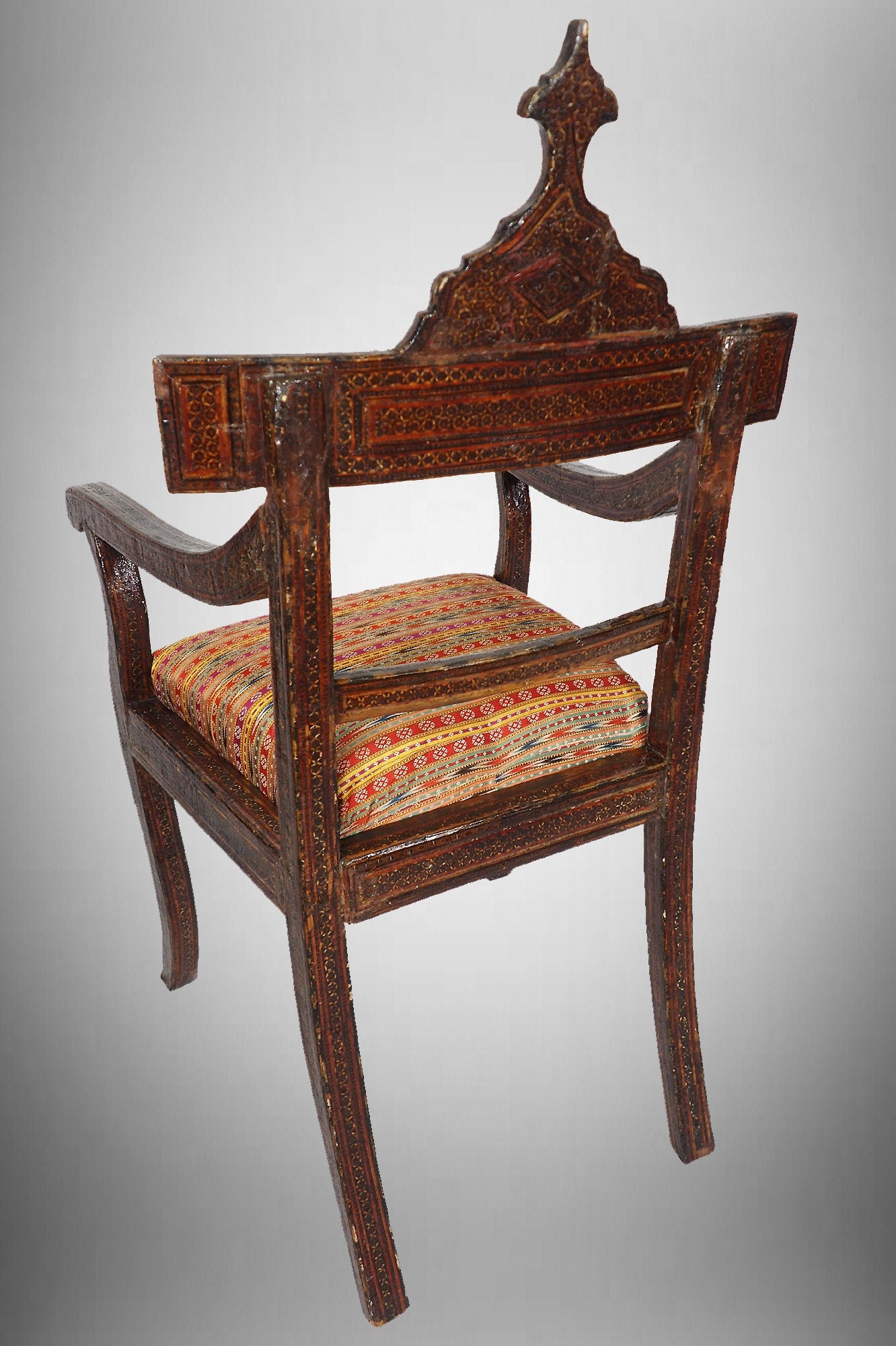 antik orientalische islamische  Stuhl Khatamkari sofa handbemalte  miniaturmalerei armlehnstuhl mit Arabische schrift  No:A  Orientsbazar   