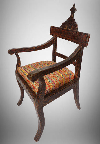 antik orientalische islamische  Stuhl Khatamkari sofa handbemalte  miniaturmalerei armlehnstuhl mit Arabische schrift  No:A  Orientsbazar   