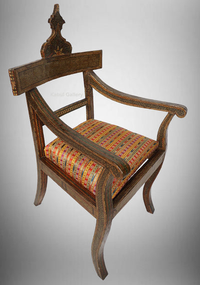 antik orientalische islamische  Stuhl Khatamkari sofa handbemalte  miniaturmalerei armlehnstuhl mit Arabische schrift  No:B  Orientsbazar   