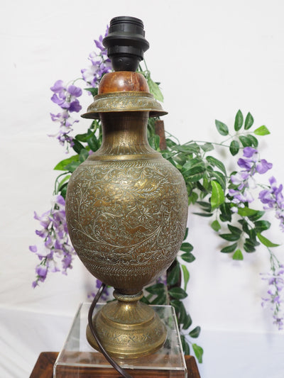 antik ungewöhnlich islamische handgraviert massiv messing  Vase als Tischlampe  aus Afghanistan ( ohne lampenschirm und Deko artikel Nr:4  Orientsbazar   