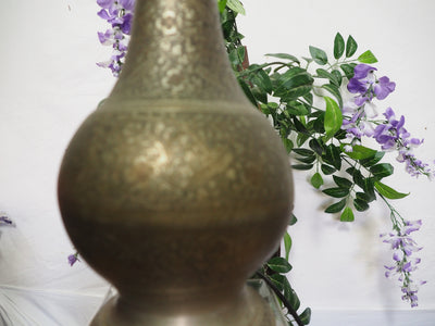 antik ungewöhnlich islamische handgraviert massiv messing  Vase als Tischlampe  aus Afghanistan ( ohne lampenschirm und Deko artikel Nr:7  Orientsbazar   