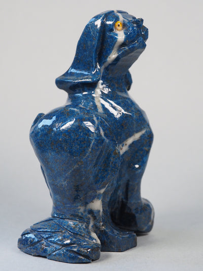 Extravagant Royal blau echt Lapis lazuli dackel Hund Steinfigur Dog  figur Skulptur afghanistan Nr:21/23  Orientsbazar   