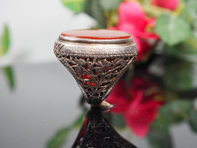 orient Massive silber Ring Turkmen Karneol  Afghan statement ring aus Afghanistan AQEEQ Nr- WL21/6 Ring Orientsbazar   