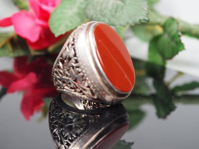 orient Massive silber Ring Turkmen Karneol  Afghan statement ring aus Afghanistan AQEEQ Nr- WL21/6 Ring Orientsbazar   