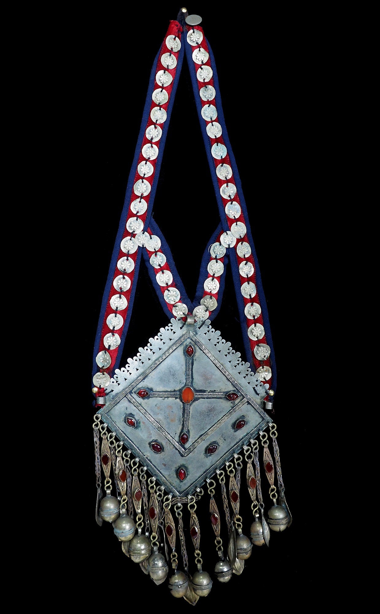 Wandvitrine Hängevitrine Afghanistan mit antike nomaden Schmuck Halskette Orient Geschenk 20/A halsketten Orientsbazar   