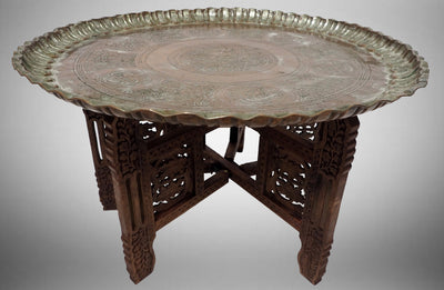 70 Ø antik osmanische islamische ägyptisch marokkanisch orient Kupfer tablett Teetisch Teller beisteltisch tisch aus Afghanistan No:21/1  Orientsbazar   