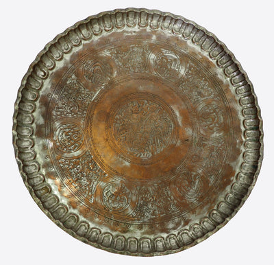 70 Ø antik osmanische islamische ägyptisch marokkanisch orient Kupfer tablett Teetisch Teller beisteltisch tisch aus Afghanistan No:21/1  Orientsbazar   