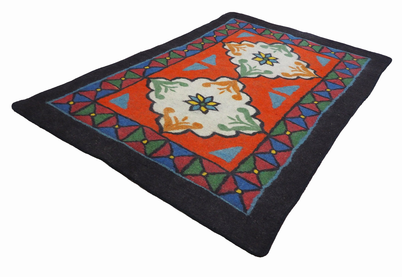 245x163 cm orient handgewebte Teppich Nomaden handgearbeitete Turkmenische nomanden Jurten Filzteppich Filz koshma Afghanistan shyrdak N699  Orientsbazar   