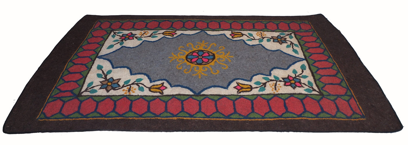 331x200 cm orient handgewebte Teppich Nomaden handgearbeitete Turkmenische nomanden Jurten Filzteppich Filz koshma Afghanistan shyrdak N706  Orientsbazar   