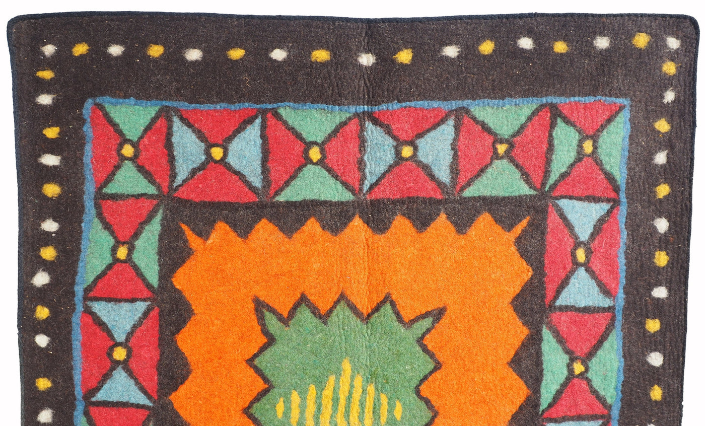 246x167 cm orient handgewebte Teppich Nomaden handgearbeitete Turkmenische nomanden Jurten Filzteppich Filz koshma Afghanistan shyrdak N700  Orientsbazar   