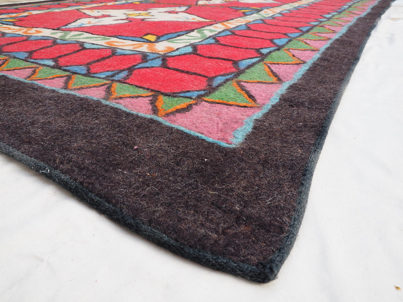 368x245 cm orient handgewebte Teppich Nomaden handgearbeitete Turkmenische nomanden Jurten Filzteppich Filz koshma Afghanistan shyrdak N704  Orientsbazar   