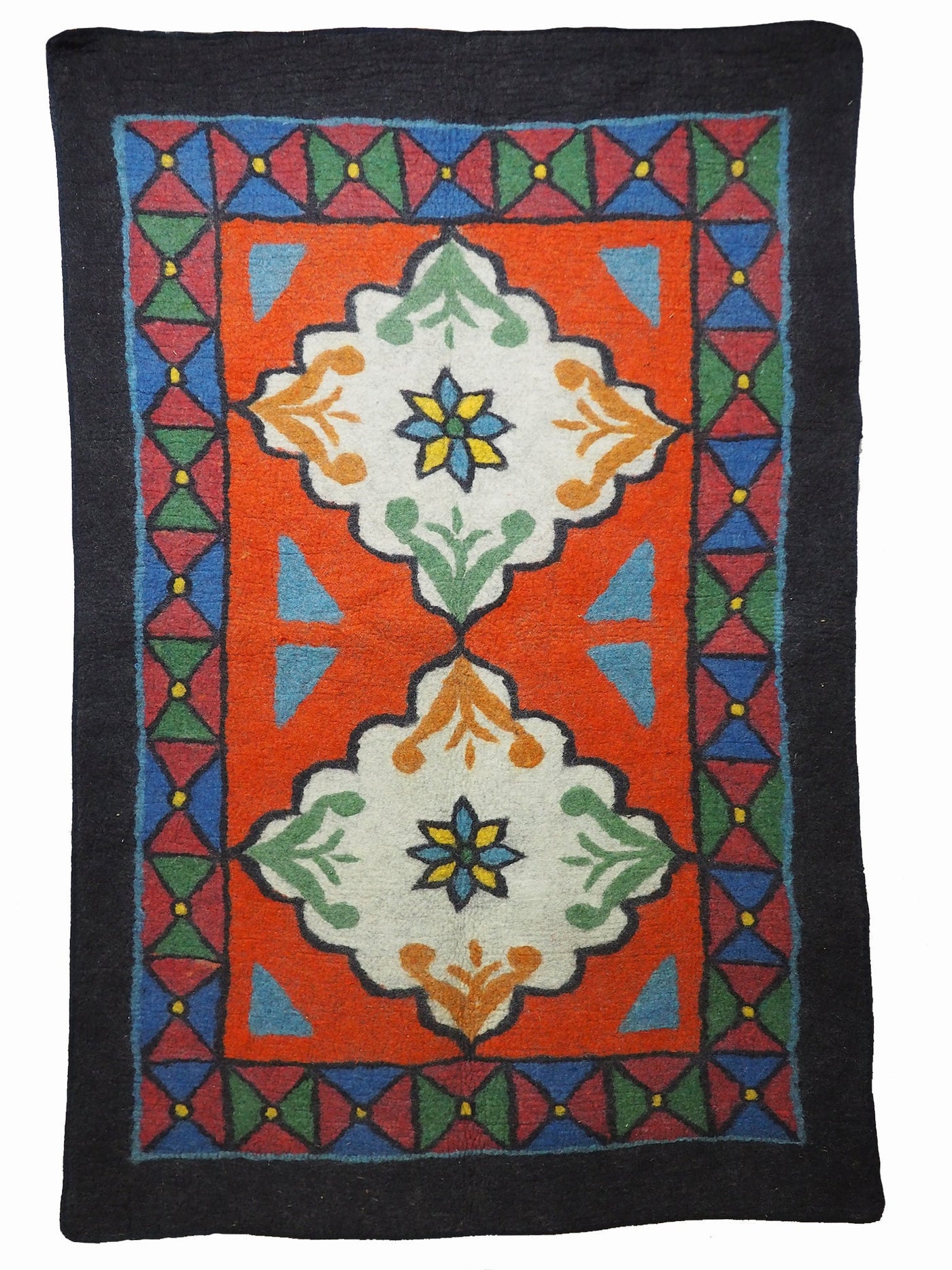 245x163 cm orient handgewebte Teppich Nomaden handgearbeitete Turkmenische nomanden Jurten Filzteppich Filz koshma Afghanistan shyrdak N699  Orientsbazar   