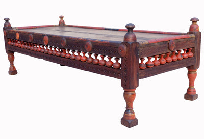 153x60 cm Antik Massivholz  verzierte orient Teetisch beisteltisch Tisch couchtisch Wohnzimmertisch aus  Afghanistan Punjab Pakistan Nr-WL/E Tische Orientsbazar   