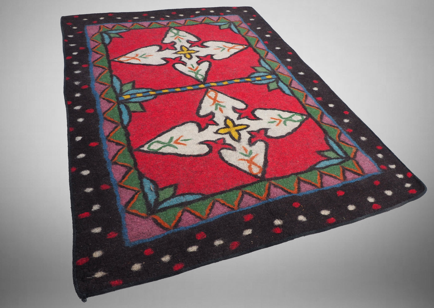 212x151 cm orient Teppich Nomaden handgearbeitete Turkmenische nomanden Jurten Zelt Filzteppich Filz koshma Afghanistan shyrdak Nr:696  Orientsbazar   