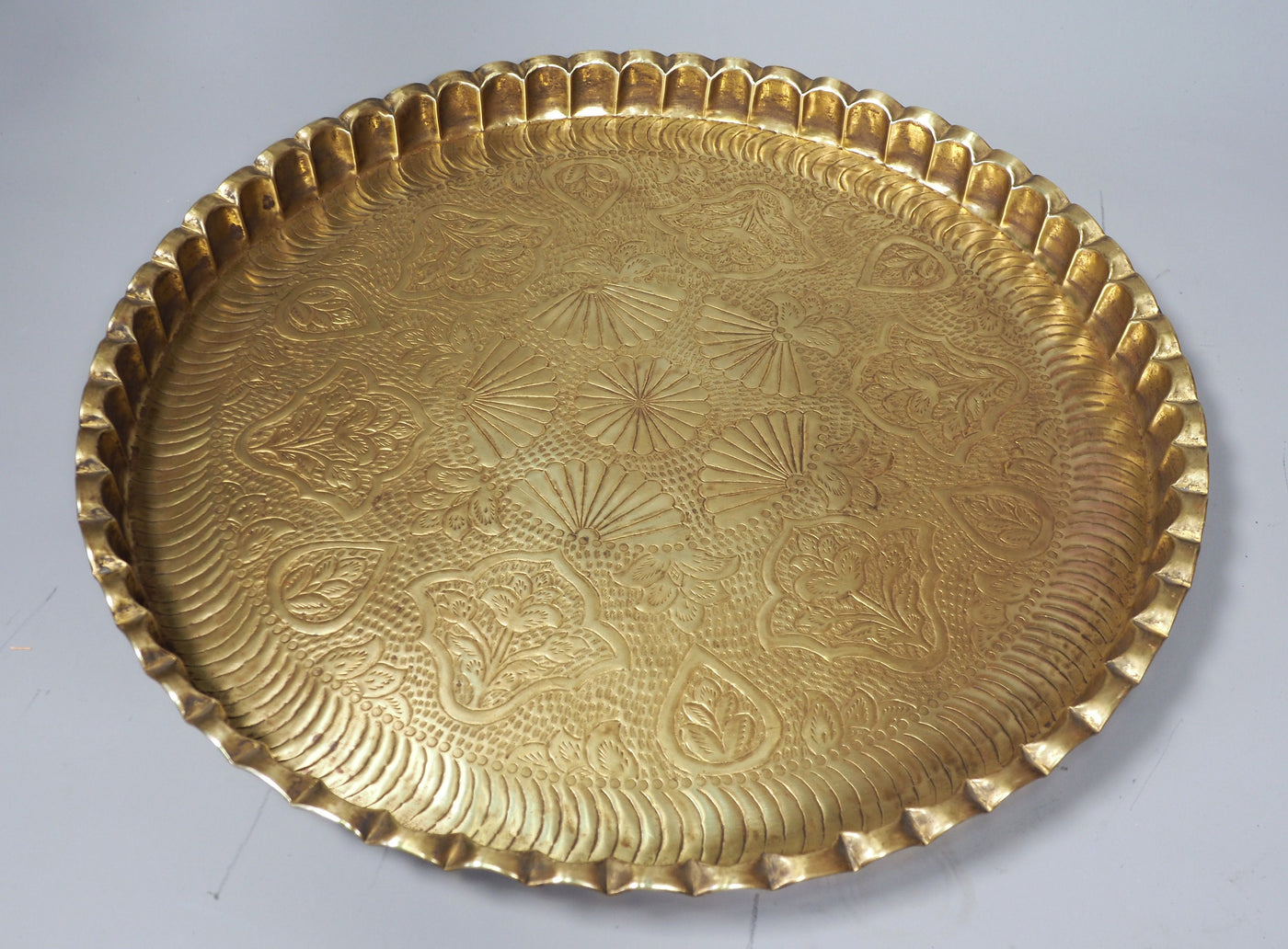 55 cm Ø osmanisch ägyptisch marokkanisch orient Messing Tisch tablett Teetisch Teller beisteltisch Afghanistan syrien arabisch oval 21/F  Orientsbazar   