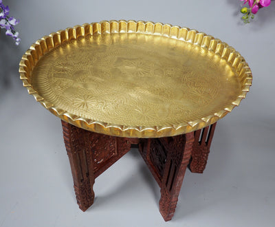 55 cm Ø osmanisch ägyptisch marokkanisch orient Messing Tisch tablett Teetisch Teller beisteltisch Afghanistan syrien arabisch oval 21/G  Orientsbazar   