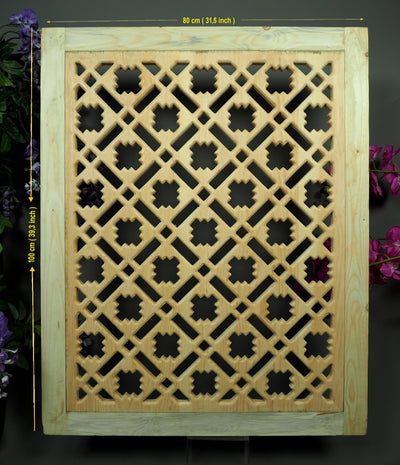 100x80 cm orient handgeschnitzt Holz Fenster Gitter Ziergitter islmische Jali Screen mashrabiya panel new Nr:21 Dekoration Orientsbazar   