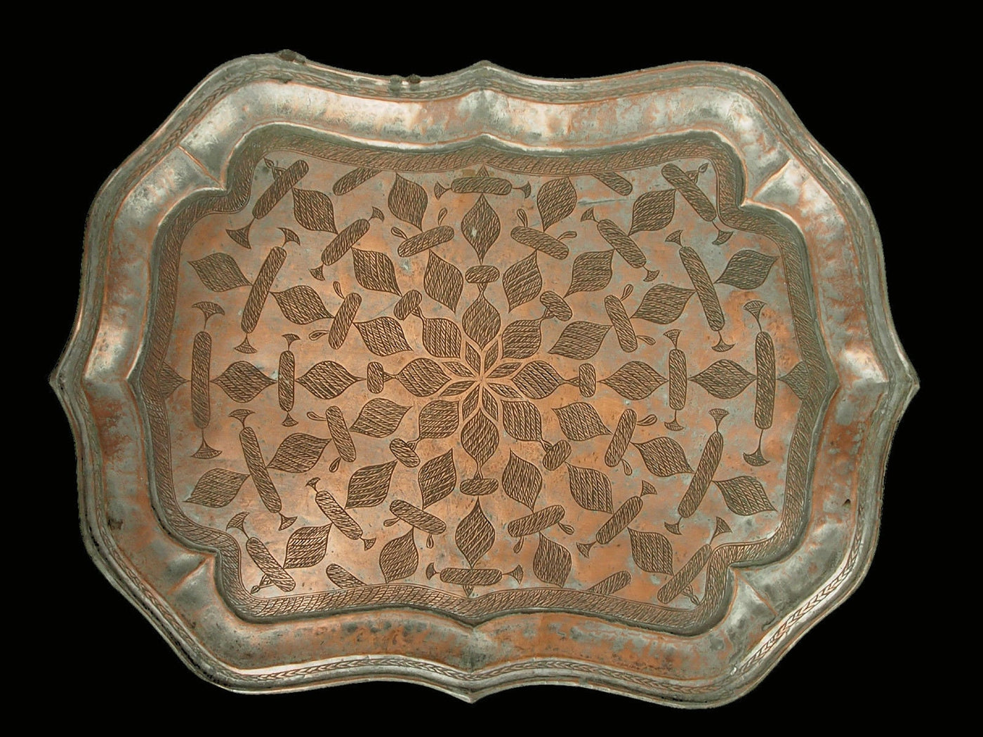 55x40 cm antik sehr seltener Massiv orientalische Kupfer tablett serviertablett Teetisch Afghanistan No:K30  Orientsbazar   