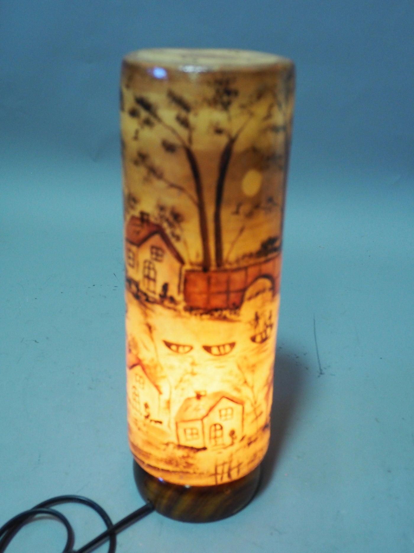 orientalische handbemalte Lampe Kamelleder Tischlampe Nachttischlamp Tischleuchte Nachtlampe Stehleuchte Handarbeit  Multan Pakistan IT/14  Orientsbazar   