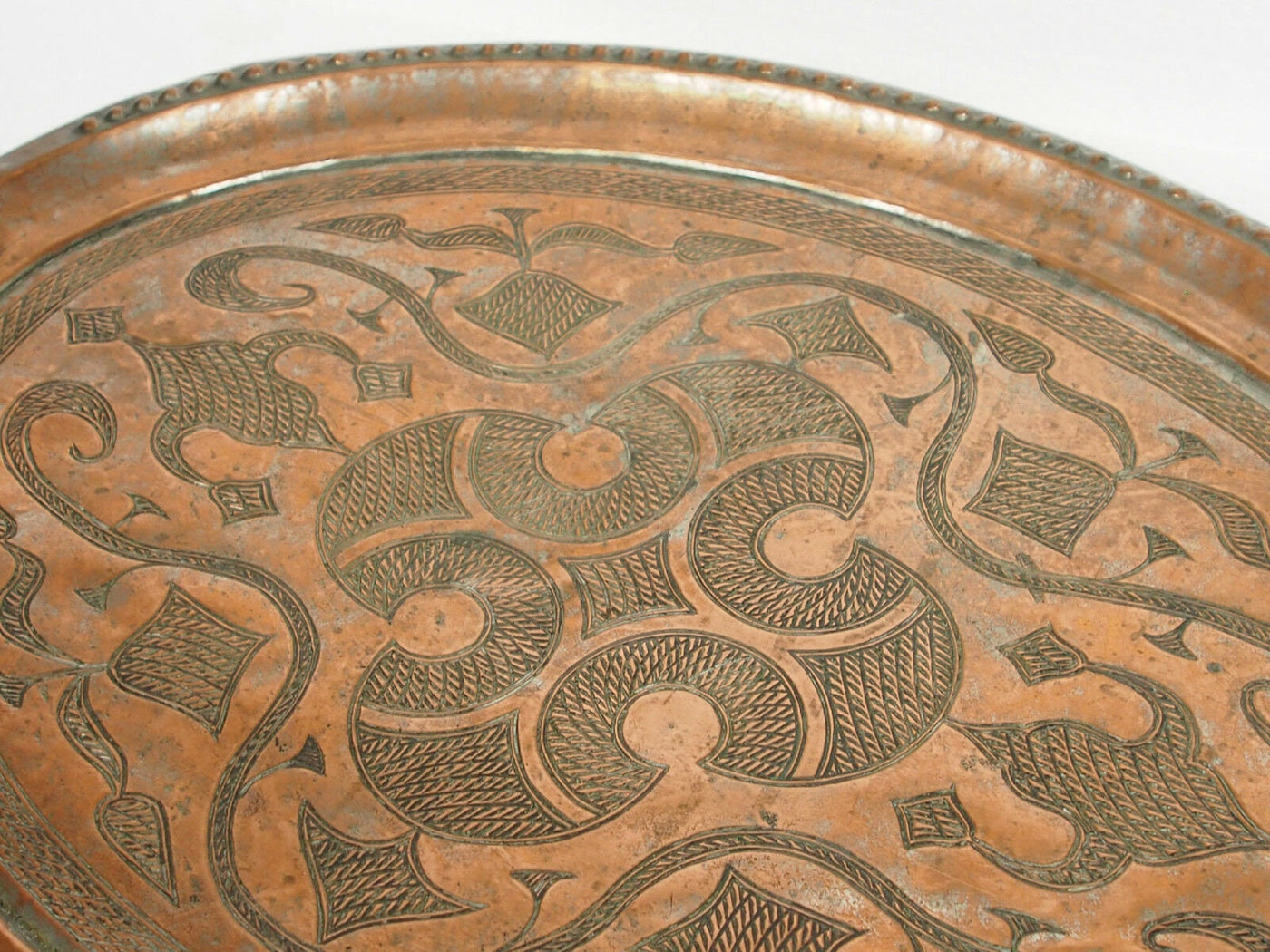 48x37 cm antik sehr seltener Massiv orientalische Kupfer tablett Teetisch Afghanistan No:K28  Orientsbazar   